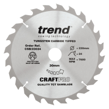Trend Craft saw blade 230mm x 24 teeth x 30mm