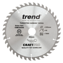 Trend Craft saw blade 235mm x 40 teeth x 30mm
