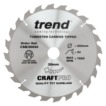Trend Craft saw blade 250mm x 24 teeth x 30mm