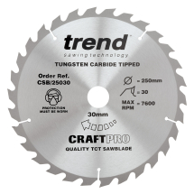 Trend Craft saw blade 250mm x 30 teeth x 30mm