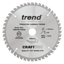 Trend Craft saw blade aluminium and plastic 165 x 48 teeth x 20