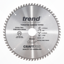 Trend Craft saw blade aluminium and plastic 216mm x 64 teeth x 30mm