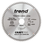 Trend Craft saw blade aluminium and plastic 216mm x 80 teeth x 30mm Trend Craft saw blade aluminium and plastic 216mm x 80 teeth x 30mm