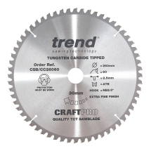 Trend Craft saw blade crosscut 260mm x 60 teeth x 30mm