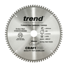 Trend Craft saw blade crosscut 260mm x 80 teeth x 30mm