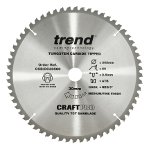 Trend Craft saw blade crosscut 305mm x 60 teeth x 30mm
