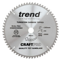 Trend Craft saw blade crosscut 305mm x 64 teeth x 30mm