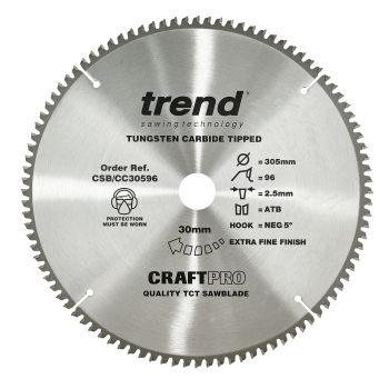 Trend Craft saw blade crosscut 305mm x 96 teeth x 30mm