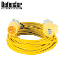 Defender 110v Extension Lead Yellow 1.5mm2 16A 14m