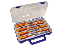 Faithfull XMS19VDESD8 Soft Grip VDE Screwdriver Set of 8 In A Case