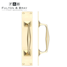 Cast Brass Pull Handle with Backplate - 300 x 60mm
