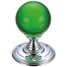Glass Ball Mortice Knob - Plain Green 55mm