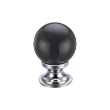 Glass Ball Cabinet Knob - Plain Black 25mm