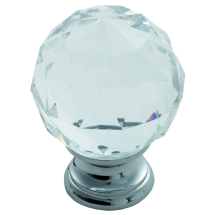 Ftd Crystal Faceted Knob With Finished Base 40mm