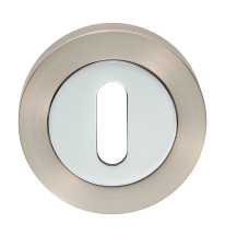 Escutcheon - Lock Profile On Concealed Fix Round Rose Satin Nickel Polished Chrome
