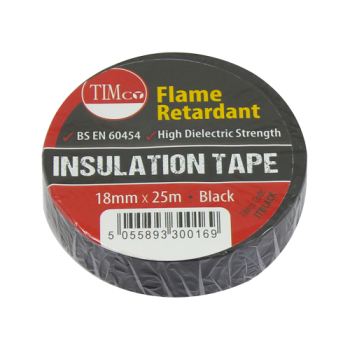 Timco 25m x 18mm PVC Insulation Tape - Black - 10