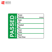 'PAT Test' Labels, Self-Adhesi Vinyl, (50mm x 35mm) (50 Roll)