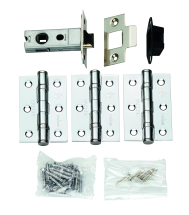 Latch Pack - Pair And Half Hinges & 2.5 Inch Bolt Through Latch
