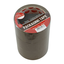 Timco 50m x 48mm Packaging Tape - Brown - Pack of 3