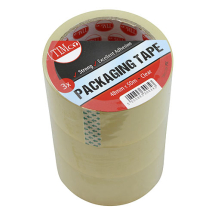 Timco 50m x 48mm Packaging Tape - Clear - Pack of 3