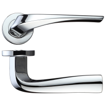 Aries Lever on Round Rose - Polished Chrome