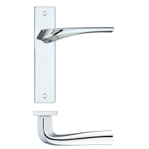 Aries Lever Latch On Backplate - 190x42mm - Polished Chrome