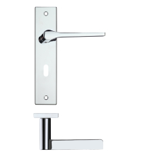 Draco Lever Lock (57mm c/c) On Backplate - 190x42mm - Polished Chrome
