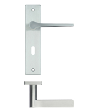 Draco Lever Lock (57mm c/c) On Backplate - 190x42mm - Satin Chrome