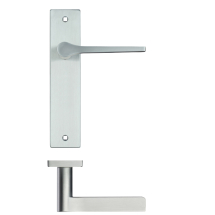 Draco Lever Latch On Backplate - 190x42mm - Satin Chrome
