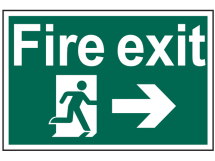 Fire Exit Running Man Arrow Right - PVC 300 x 200mm