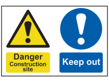 Danger Construction Site Keep Out - PVC 600 x 400mm