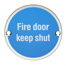 76 X 1.5mm Fire Door Sign - Keep Shut - Face Fix