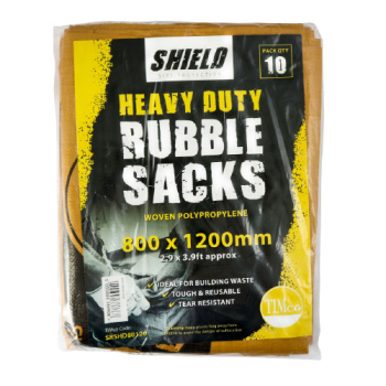 Timco 80 x 120cm Shield Heavy Duty Rubble Sacks - Pack of 10