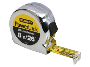 Stanley PowerLock BladeArmor Pocket Tape 8m/26ft (Width 25mm)