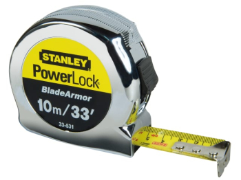Stanley PowerLock BladeArmor Pocket Tape 10m/33ft (Width 25mm)