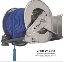 V-Tuf 60m Retractable Hose Reel - Stainless Steel