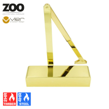 Zoo Size 2-4 Adjustable Overhead Door Closer (Polished Brass)