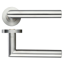 19mm Mitred Lever - Push On Rose - Grade 304