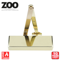 Zoo Overhead 2-4 Door Closer With Backcheck & Delayed Action (Polished Brass)