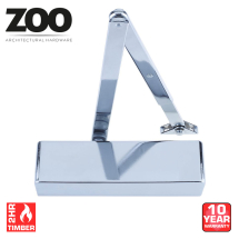 Zoo Overhead 2-4 Door Closer With Backcheck & Delayed Action (Polished Nickel)