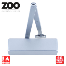 Zoo Overhead 2-4 Door Closer With Backcheck & Delayed Action (Silver)