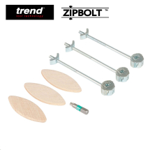 Trend ZIPBOLT Compact Laminate Slimline Worktop connector kit (12-15mm) Trend ZIPBOLT Compact Laminate Slimline Worktop connector kit (12-15mm)