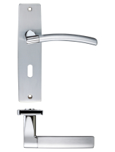 Amalfi Lever Lock (57mm c/c) On Backplate - Dual Finish -180x43mm