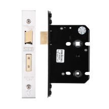 Bathroom Lock - 76mm C/W Stain less Steel Forend and Strike